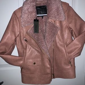 Pink faux leather jacket